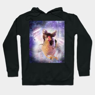 Space Sloth Riding Chicken, Galaxy Sloths Chickens, Funny Hoodie